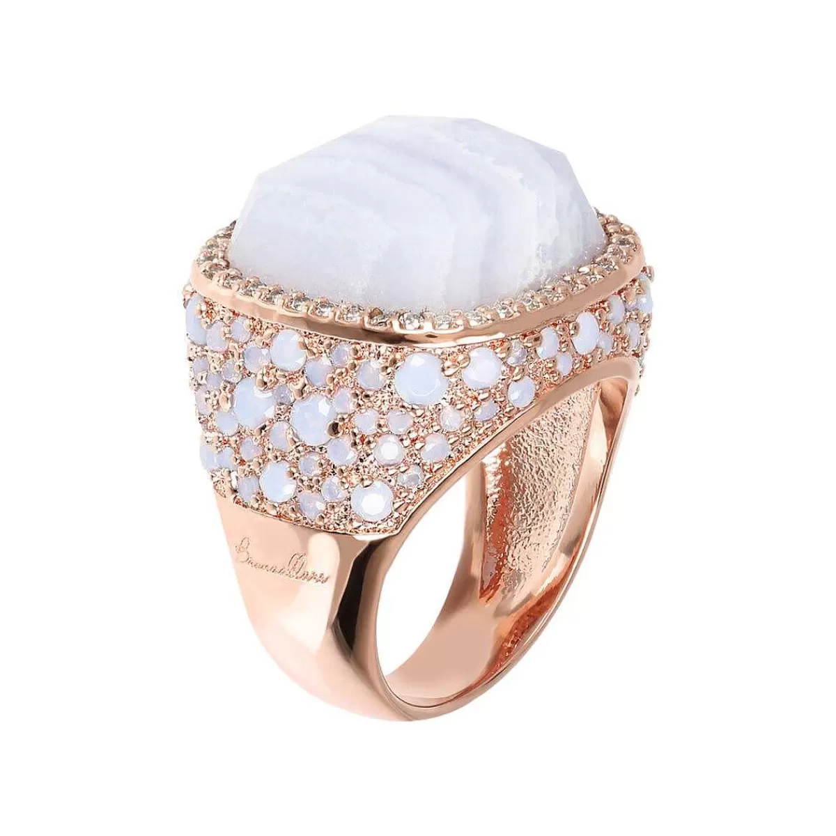 Best Anello Chevalier Con Pave Quadrato Di Pietre Naturali E Cubic Zirconia Anelli