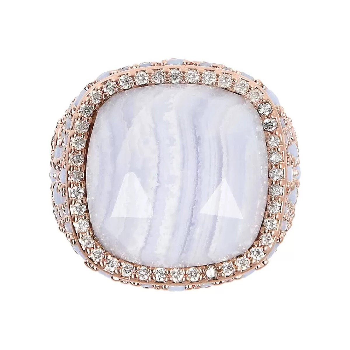 Best Anello Chevalier Con Pave Quadrato Di Pietre Naturali E Cubic Zirconia Anelli