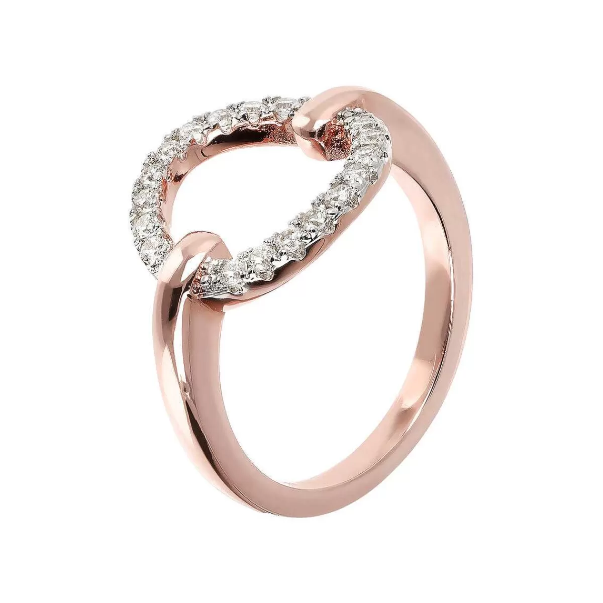 Fashion Anello Cocktail Con Cerchio In Spinello Nero O Zirconi Cubici Anelli