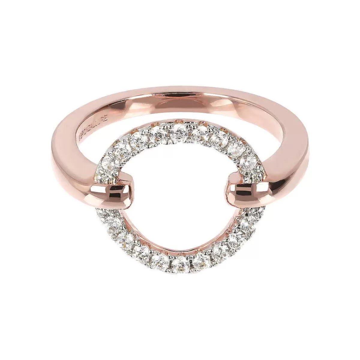 Fashion Anello Cocktail Con Cerchio In Spinello Nero O Zirconi Cubici Anelli