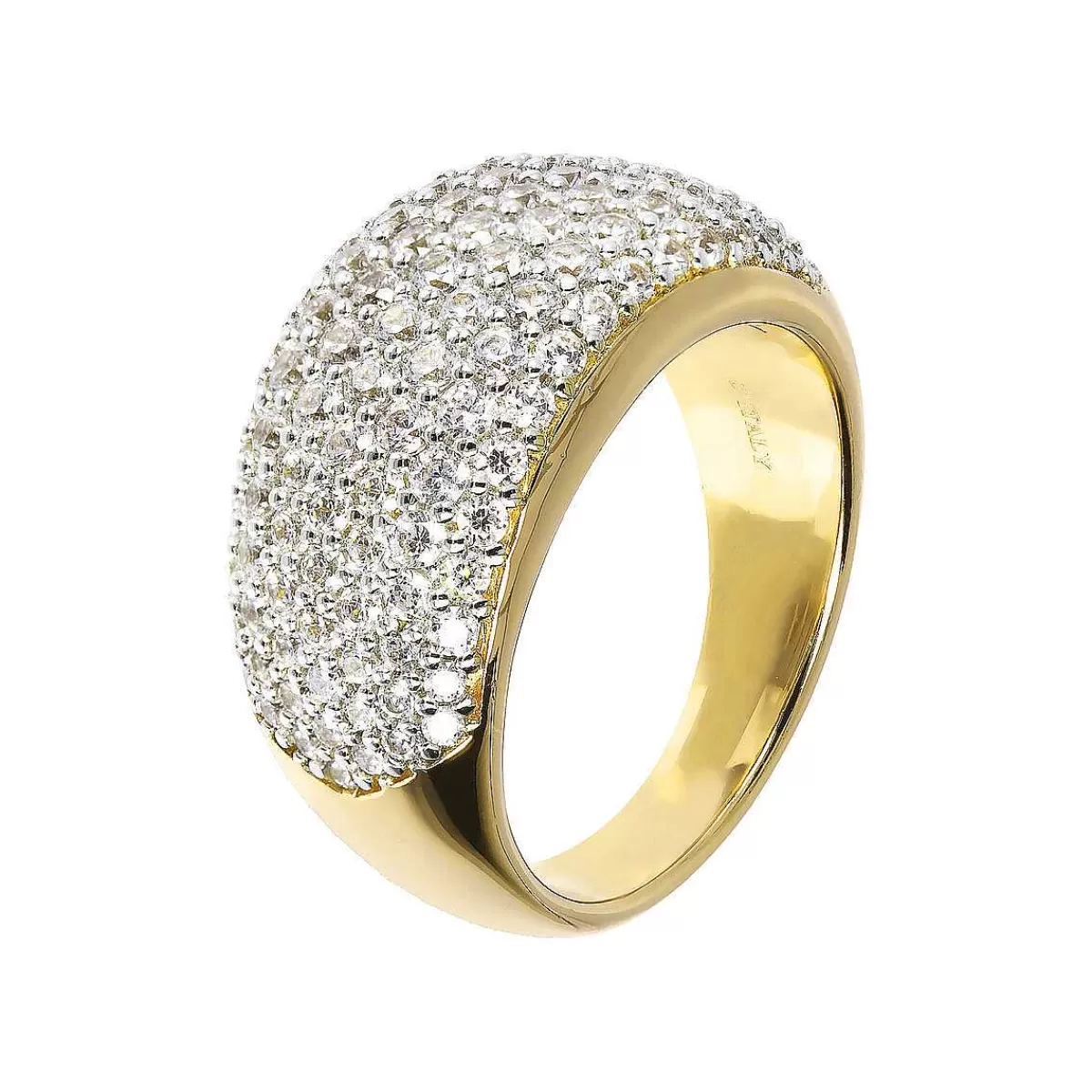 Discount Anello Dorato Con Pave Di Cubic Zirconia Anelli