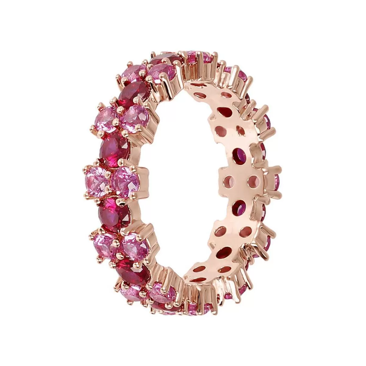 Sale Anello Veretta Bicolore Con Zirconi Cubici Anelli