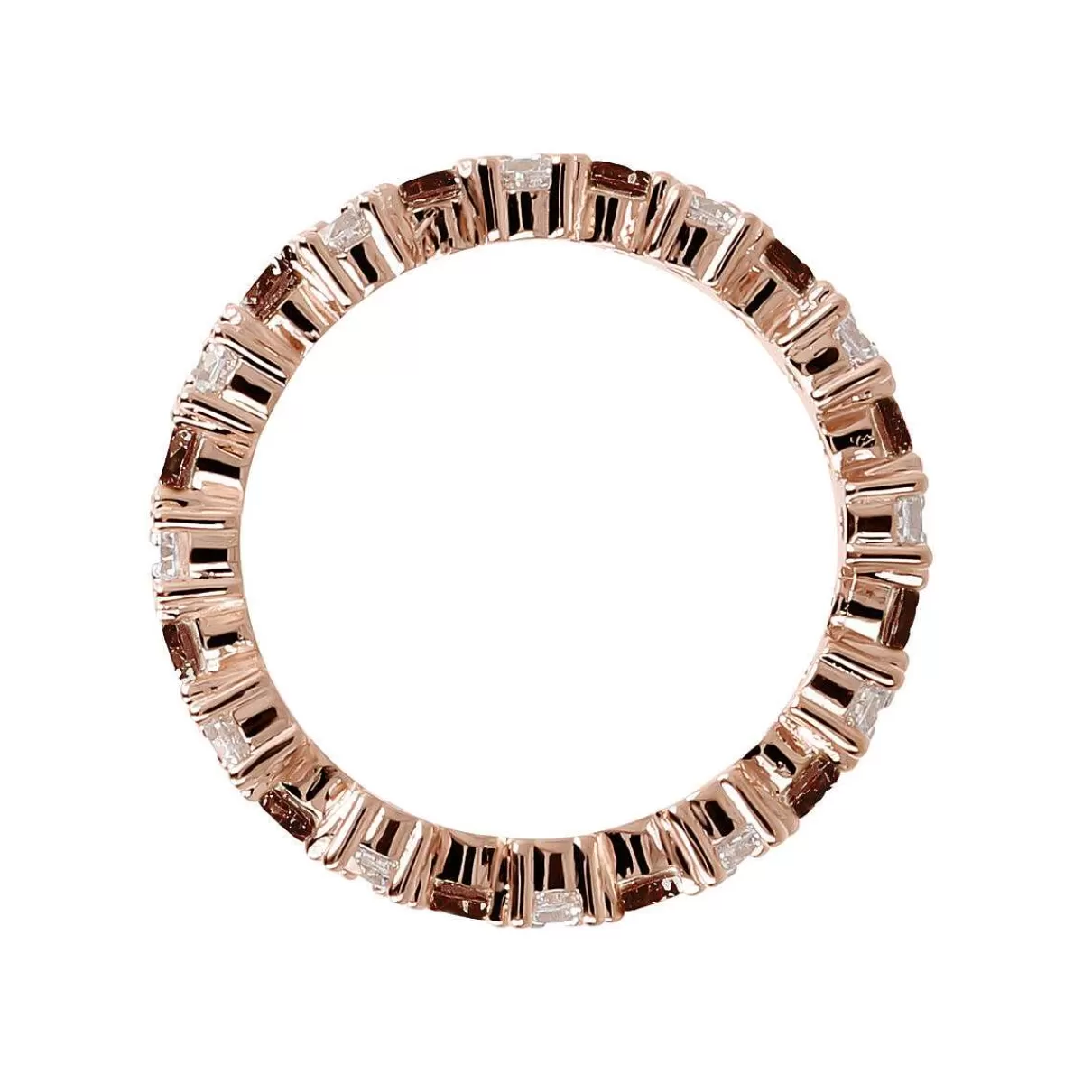 Sale Anello Veretta Bicolore Con Zirconi Cubici Anelli
