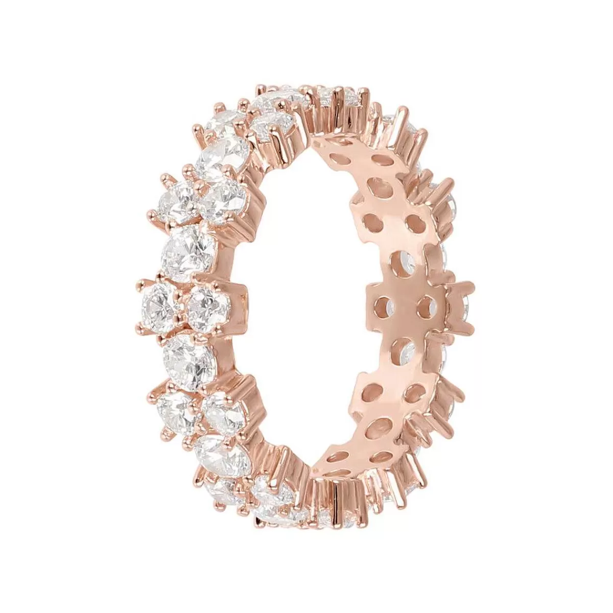 Sale Anello Veretta Bicolore Con Zirconi Cubici Anelli