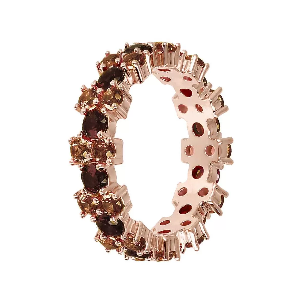 Sale Anello Veretta Bicolore Con Zirconi Cubici Anelli