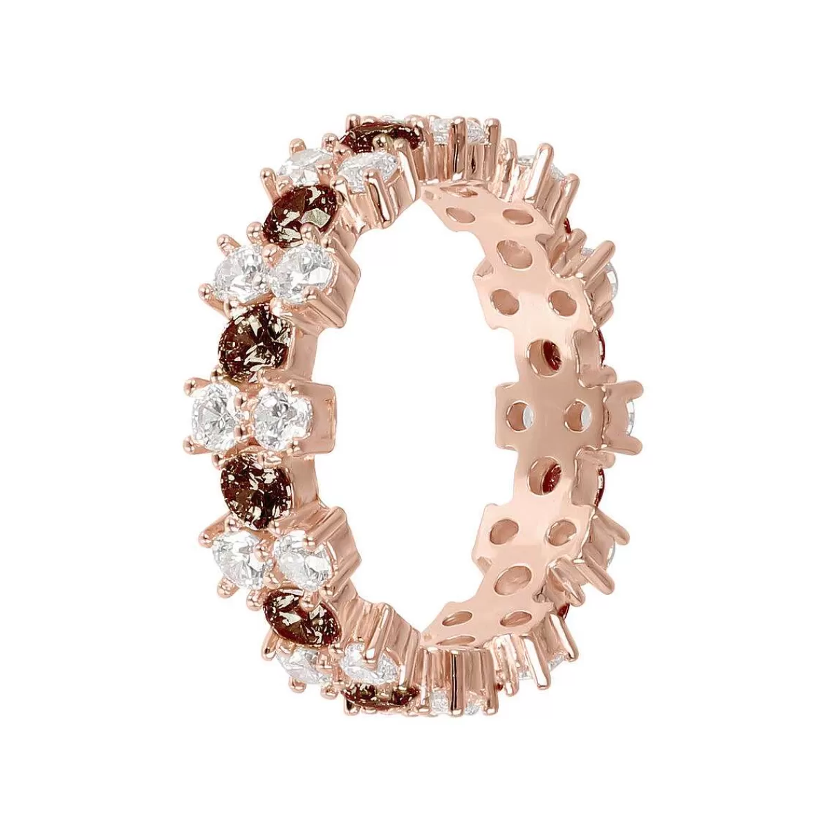 Sale Anello Veretta Bicolore Con Zirconi Cubici Anelli
