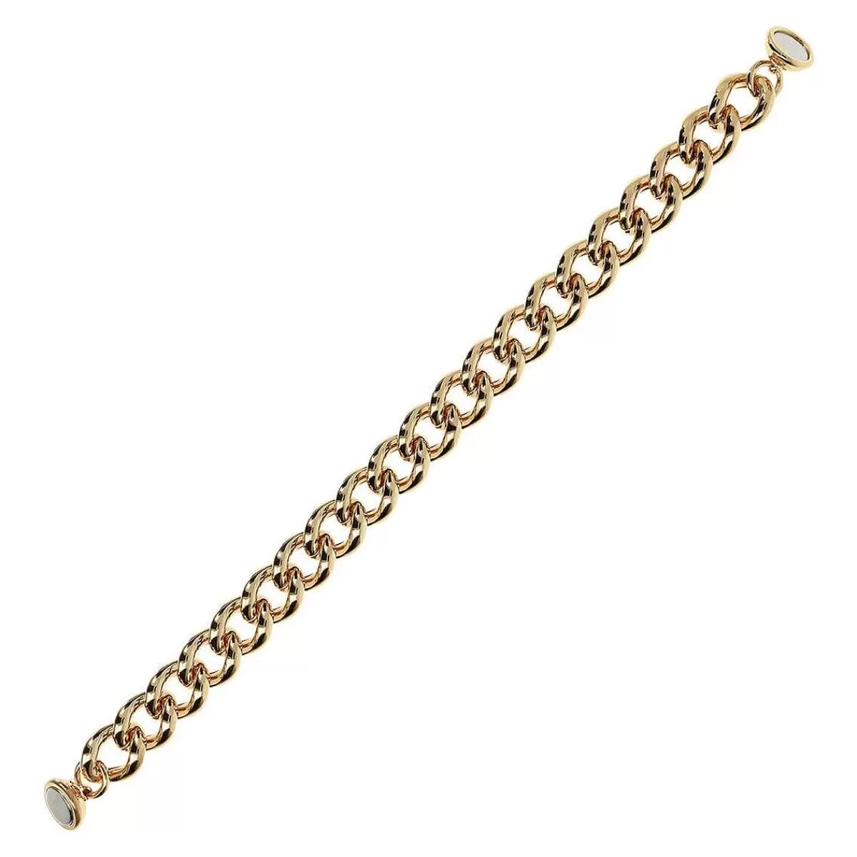 Cheap Bracciale A Catena Barbazzale Dorata Con Maglie Maxi Taglio Diamante Bracciali