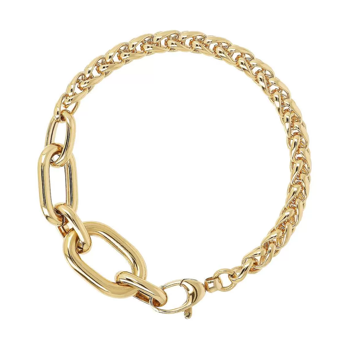 Fashion Bracciale A Catena Con Punte Dorate E Maglie Ovali Bracciali