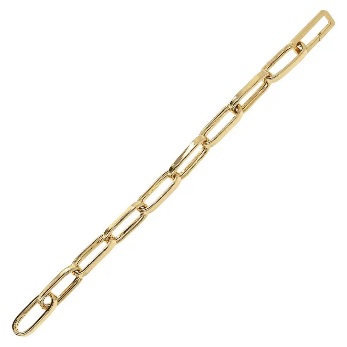 Shop Bracciale A Catena Forzatina Allungata Con Spessa Graffetta Dorata Bracciali