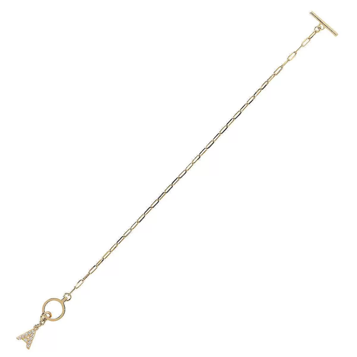 Discount Bracciale A Catena Forzatina Dorata Con Pendente Lettera In Pave Di Zirconi Bracciali
