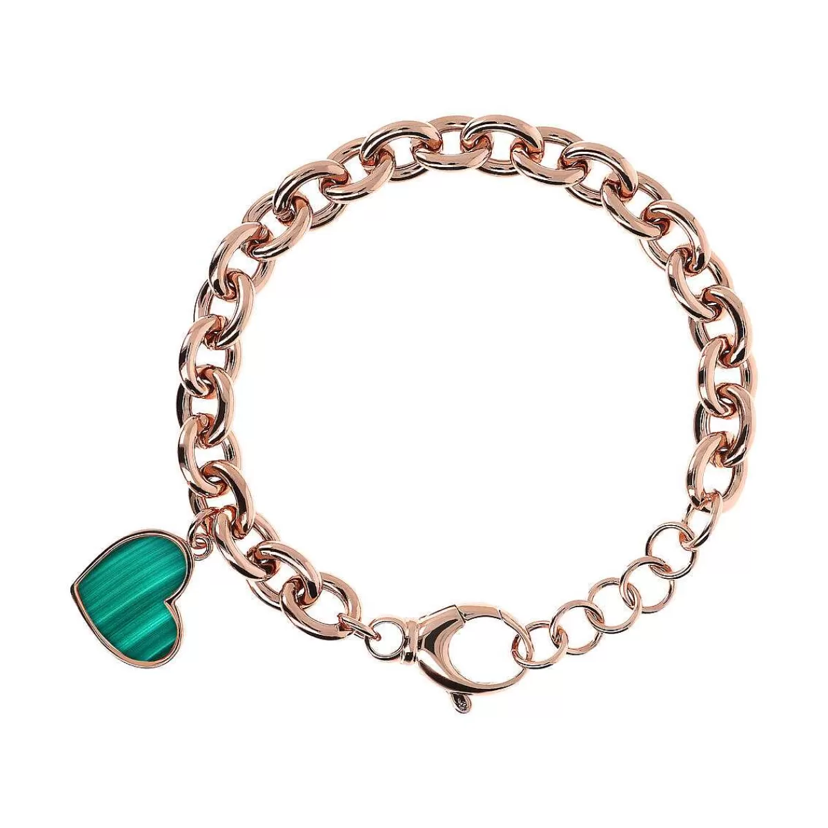 Best Bracciale A Catena Rolo Con Pendente A Cuore In Pietra Naturale Bracciali