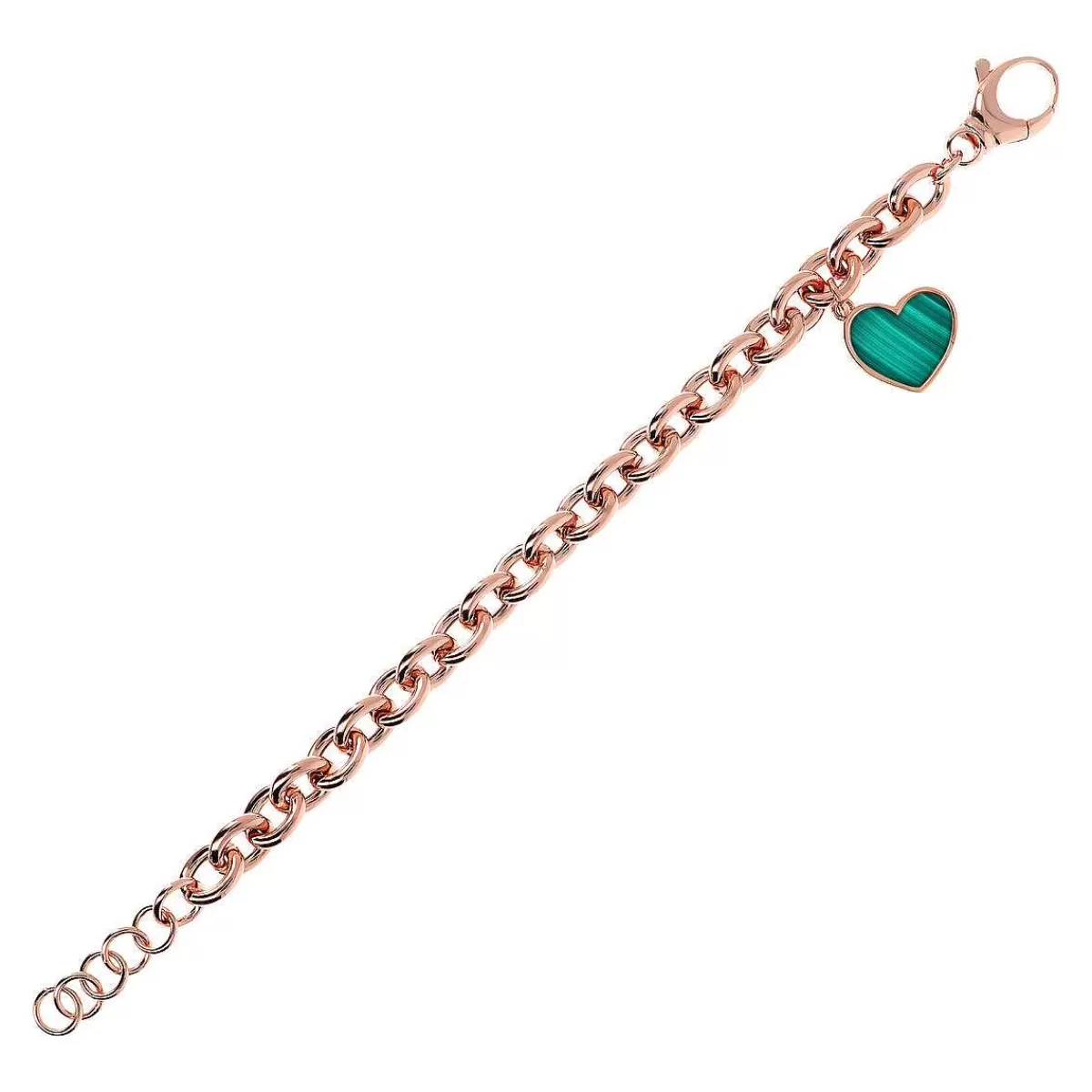 Best Bracciale A Catena Rolo Con Pendente A Cuore In Pietra Naturale Bracciali