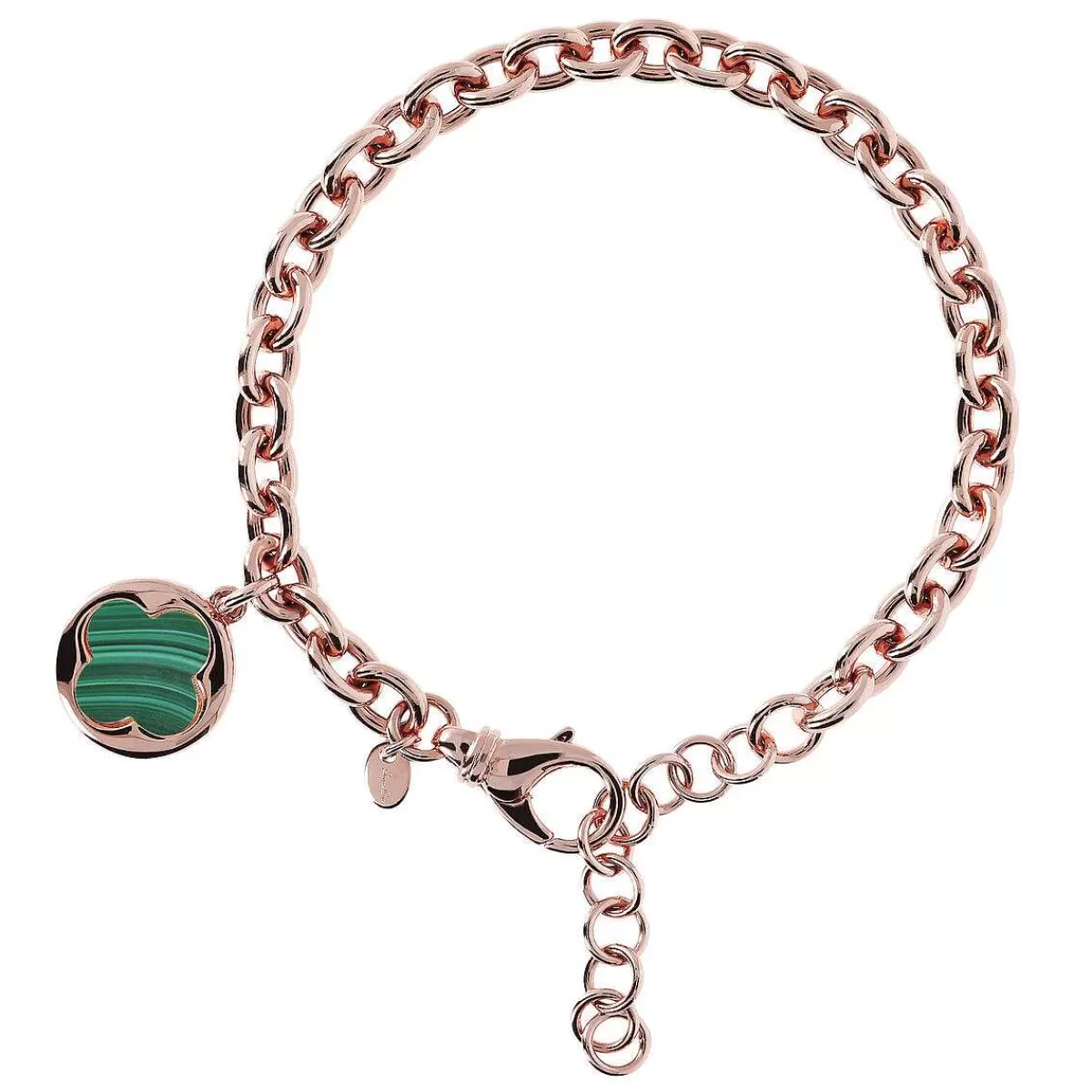 Cheap Bracciale A Catena Rolo Con Pendente Quadrifoglio In Pietra Naturale Bracciali