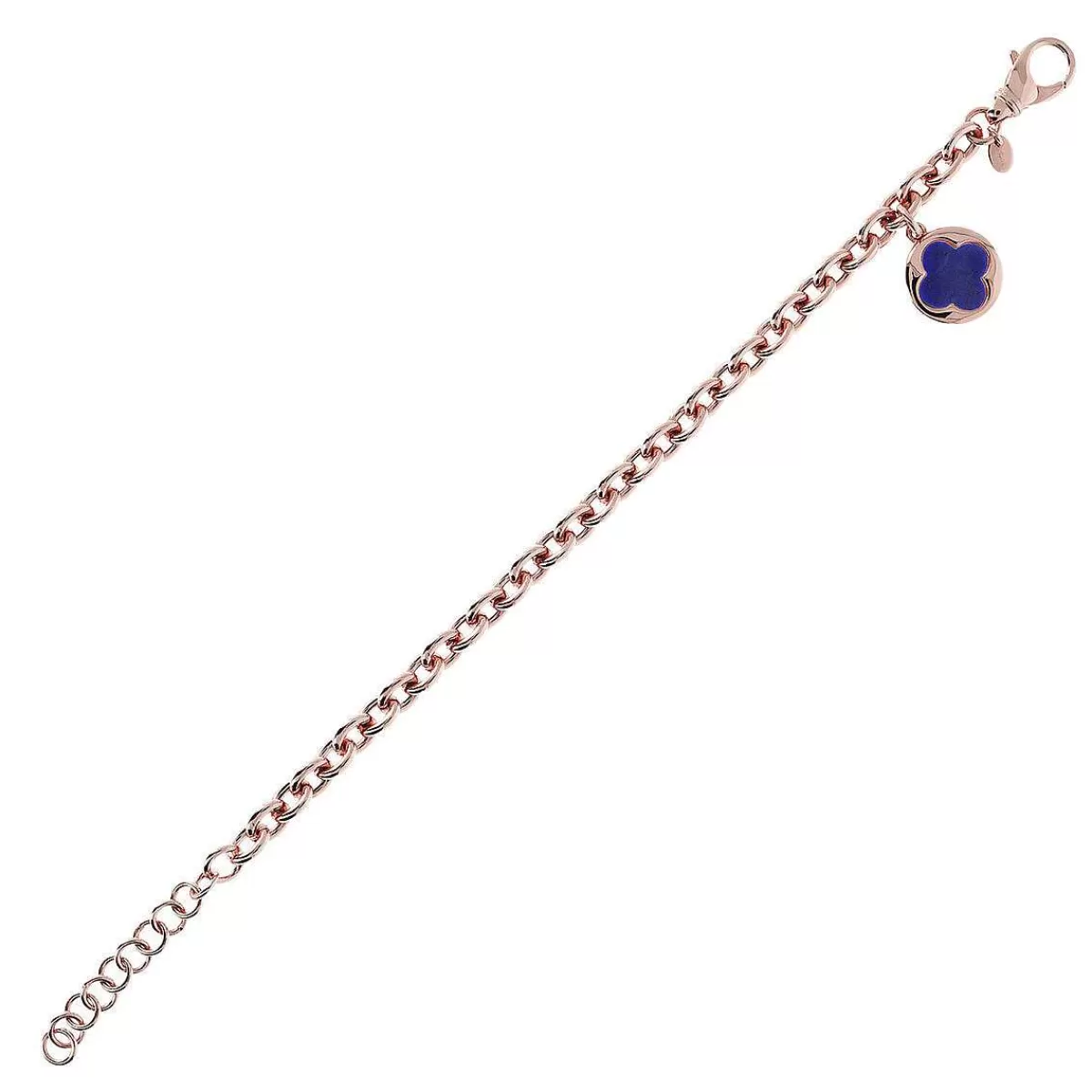 Cheap Bracciale A Catena Rolo Con Pendente Quadrifoglio In Pietra Naturale Bracciali