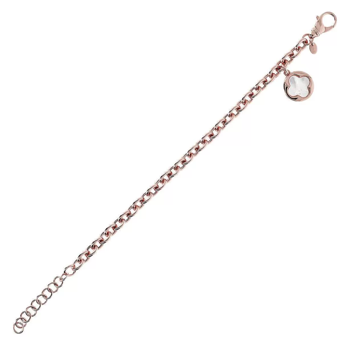 Cheap Bracciale A Catena Rolo Con Pendente Quadrifoglio In Pietra Naturale Bracciali
