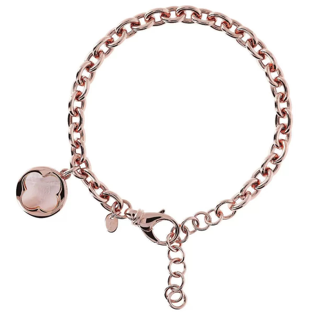 Cheap Bracciale A Catena Rolo Con Pendente Quadrifoglio In Pietra Naturale Bracciali