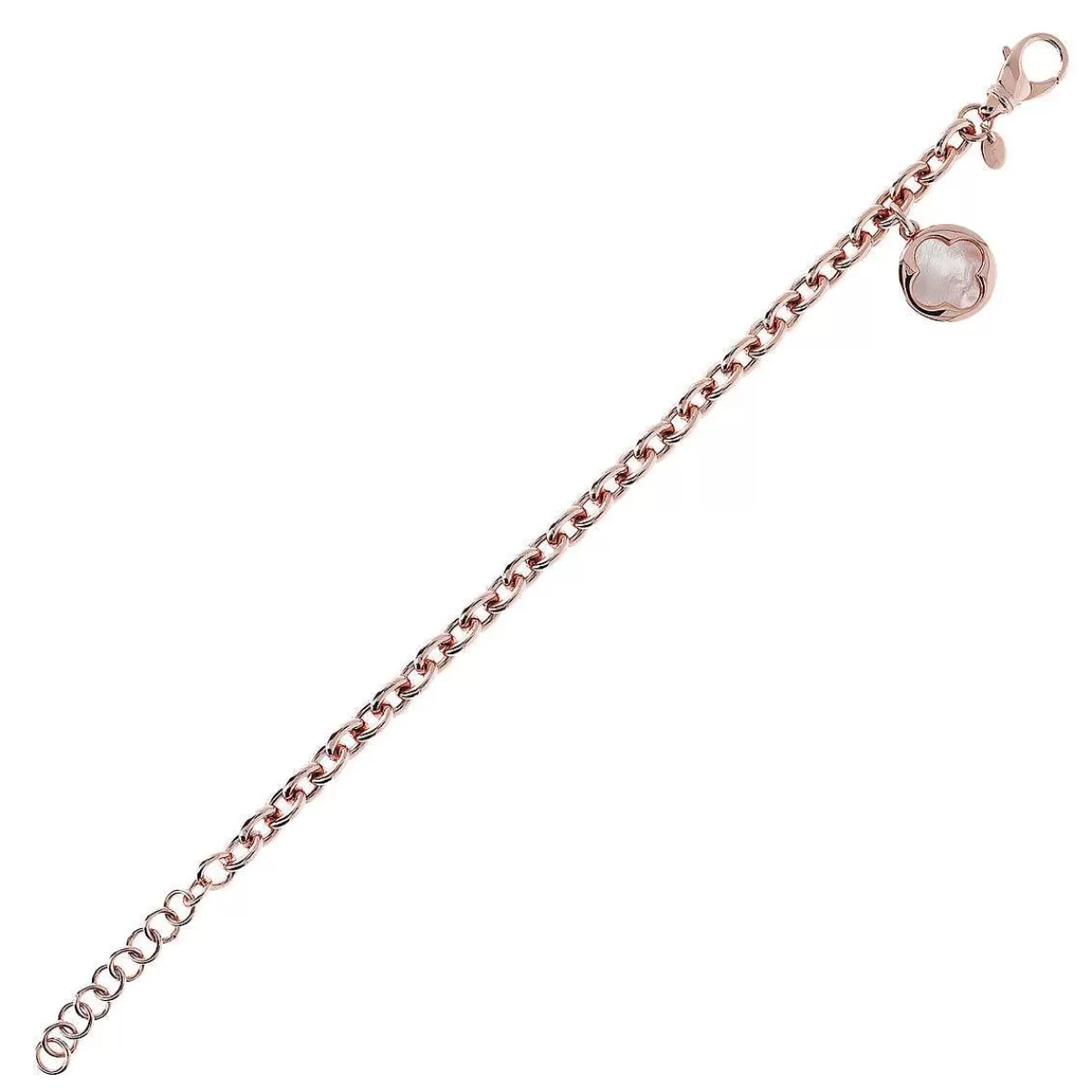 Cheap Bracciale A Catena Rolo Con Pendente Quadrifoglio In Pietra Naturale Bracciali