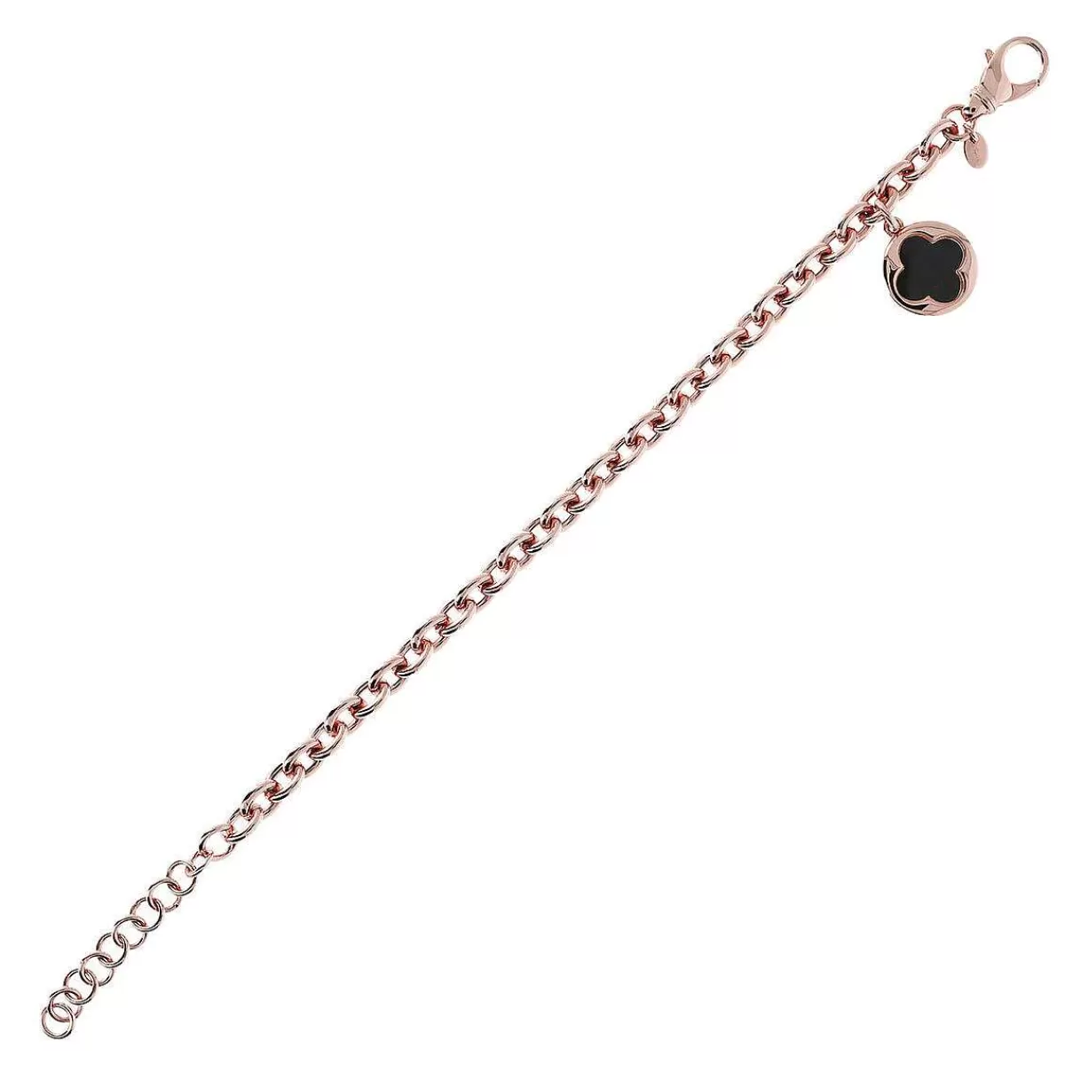 Cheap Bracciale A Catena Rolo Con Pendente Quadrifoglio In Pietra Naturale Bracciali