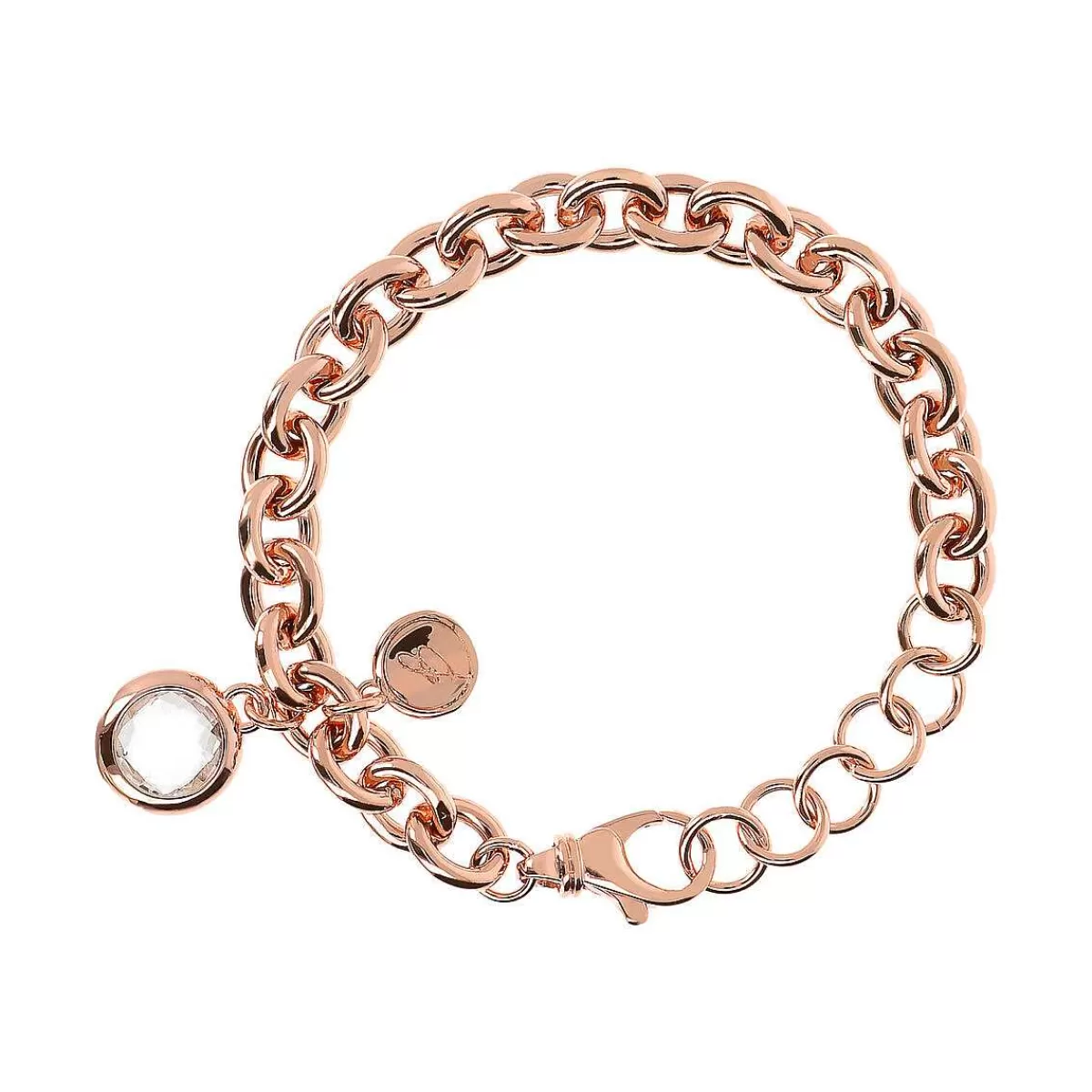 Store Bracciale A Catena Rolo Con Pendente Rotondo In Pietra Naturale Bracciali