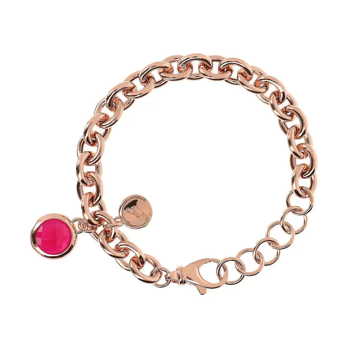 Store Bracciale A Catena Rolo Con Pendente Rotondo In Pietra Naturale Bracciali