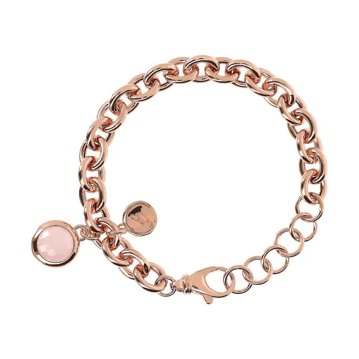 Store Bracciale A Catena Rolo Con Pendente Rotondo In Pietra Naturale Bracciali