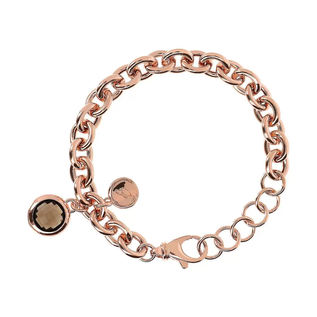 Store Bracciale A Catena Rolo Con Pendente Rotondo In Pietra Naturale Bracciali
