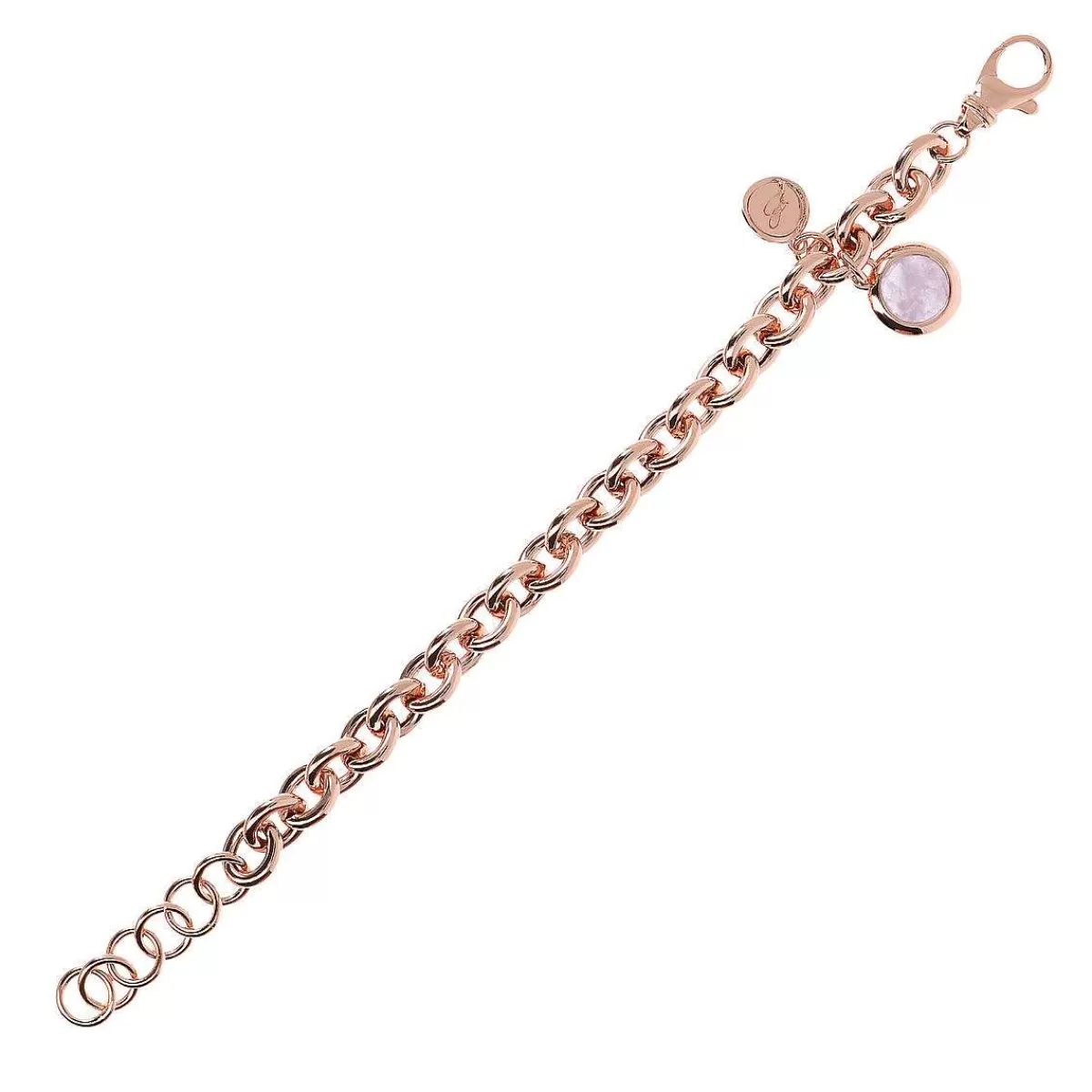 Store Bracciale A Catena Rolo Con Pendente Rotondo In Pietra Naturale Bracciali