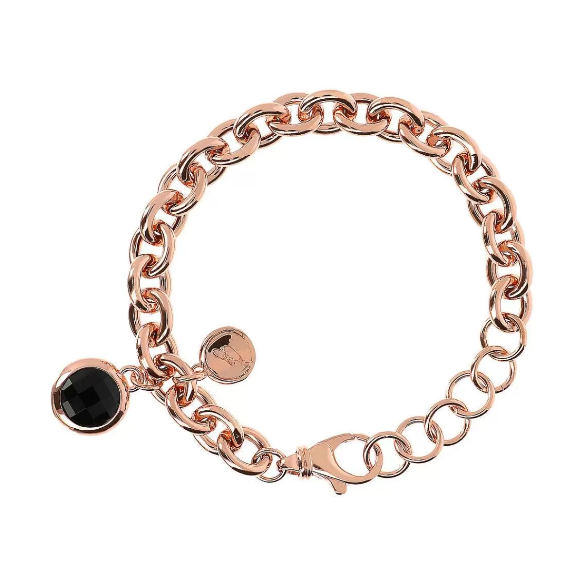 Store Bracciale A Catena Rolo Con Pendente Rotondo In Pietra Naturale Bracciali