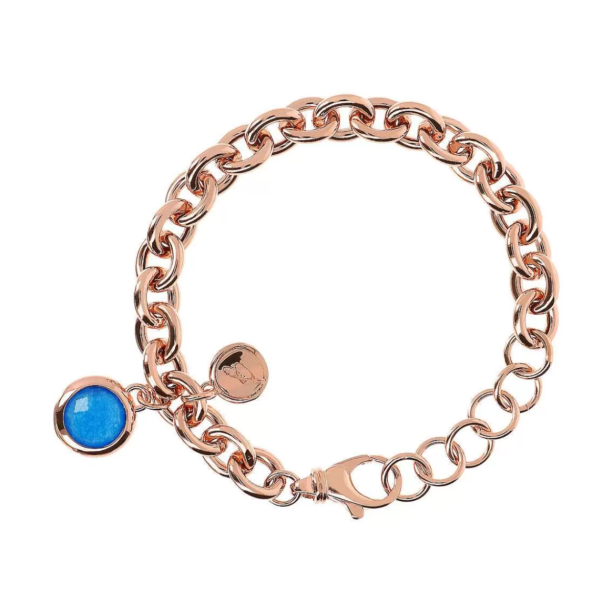 Store Bracciale A Catena Rolo Con Pendente Rotondo In Pietra Naturale Bracciali