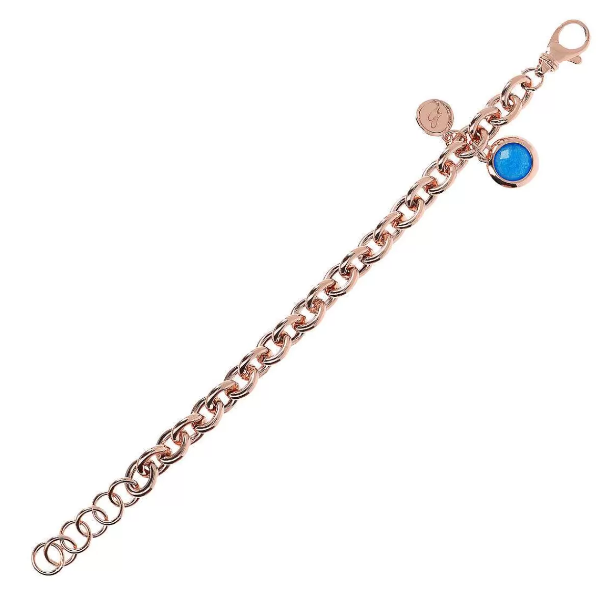 Store Bracciale A Catena Rolo Con Pendente Rotondo In Pietra Naturale Bracciali