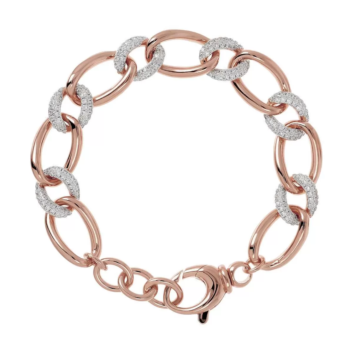 Cheap Bracciale A Maglie Ovali Ed Elementi In Pave Di Zirconi Bracciali