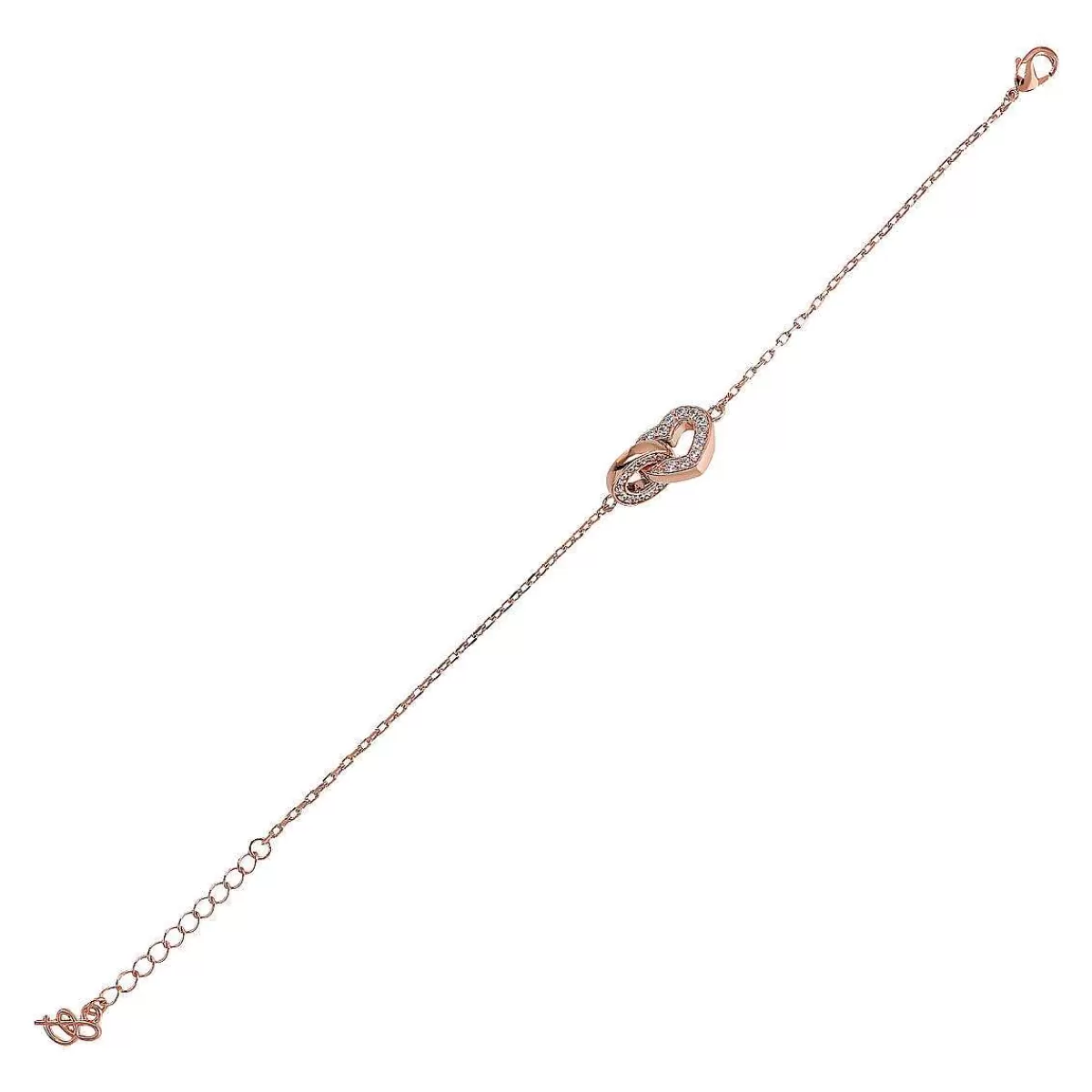 Clearance Bracciale Catena Forzatina Con Pendente Cuore In Doppio Pave E Maglia Ovale Bracciali