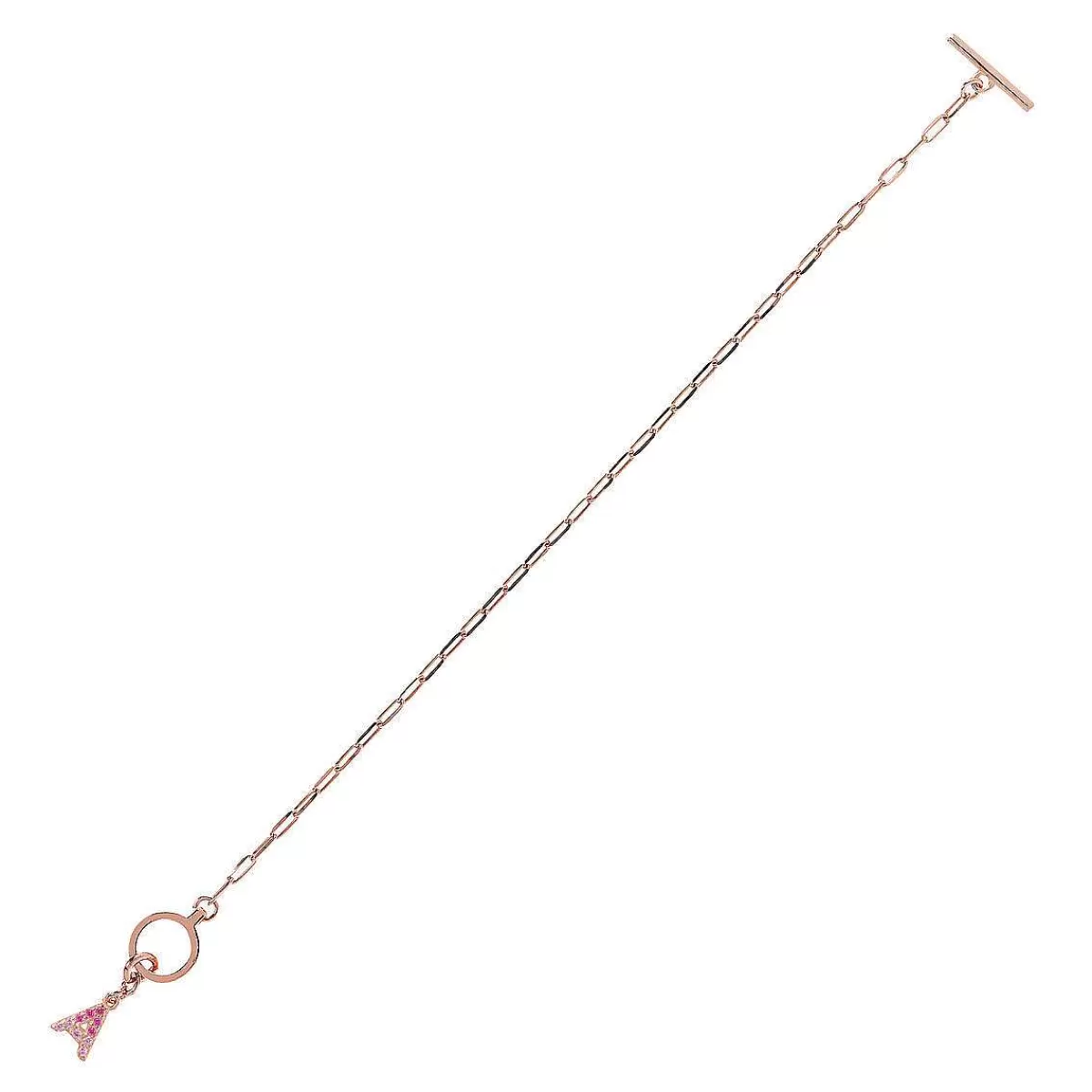 Clearance Bracciale Catena Forzatina Con Pendente Lettera Pave In Cubic Zirconia Bracciali