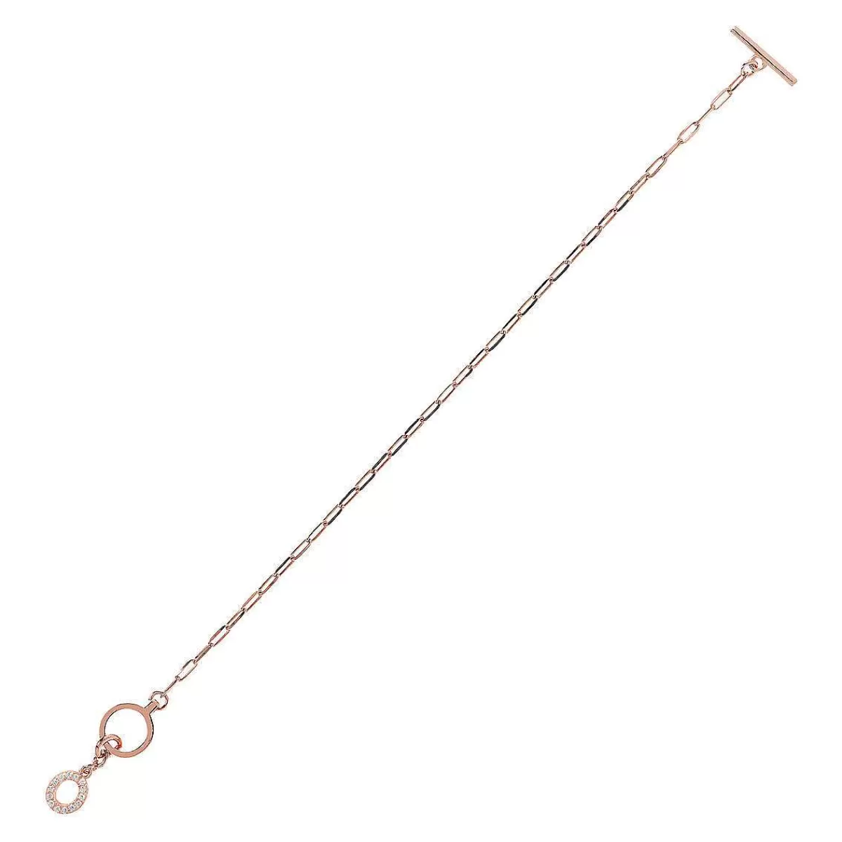 Clearance Bracciale Catena Forzatina Con Pendente Lettera Pave In Cubic Zirconia Bracciali