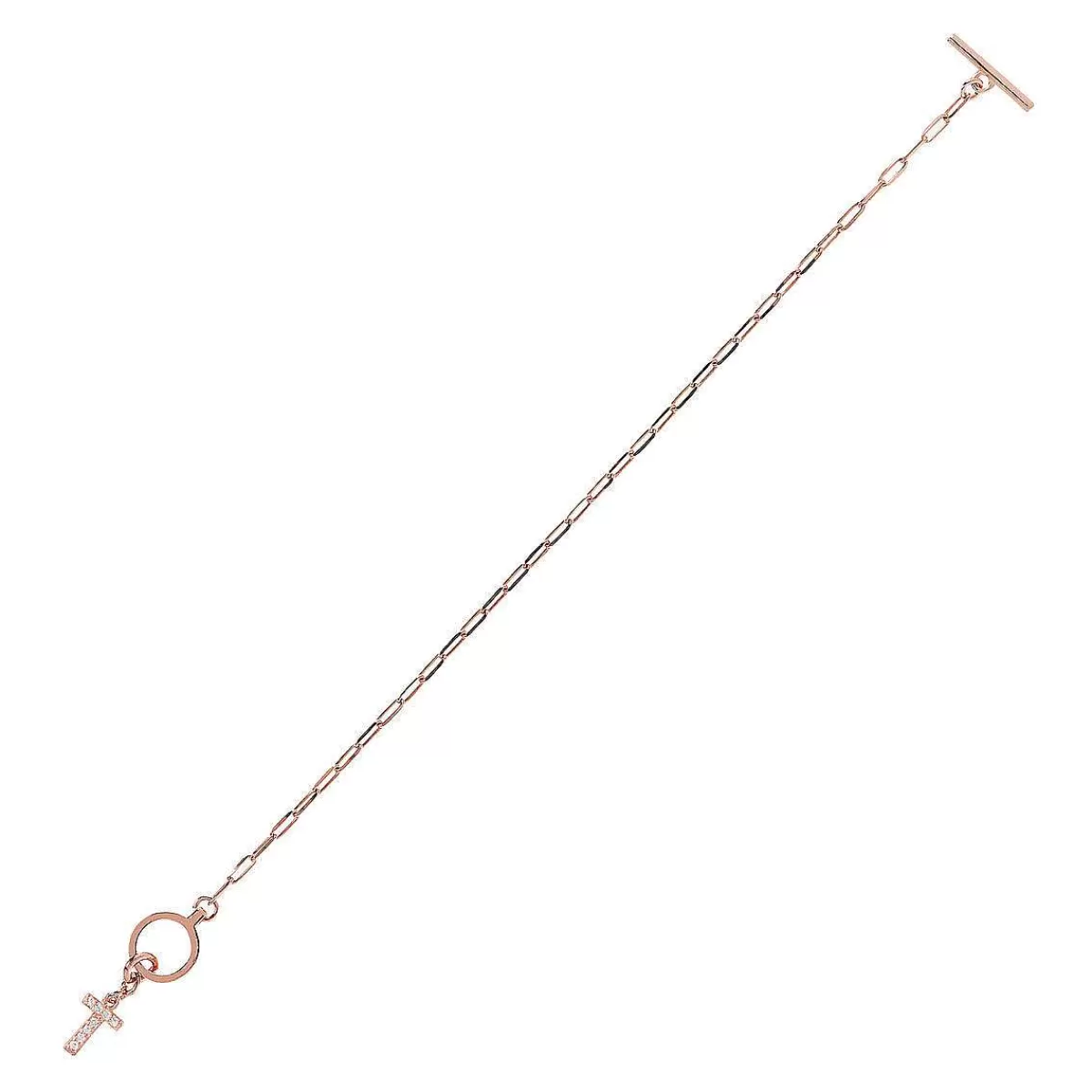 Clearance Bracciale Catena Forzatina Con Pendente Lettera Pave In Cubic Zirconia Bracciali