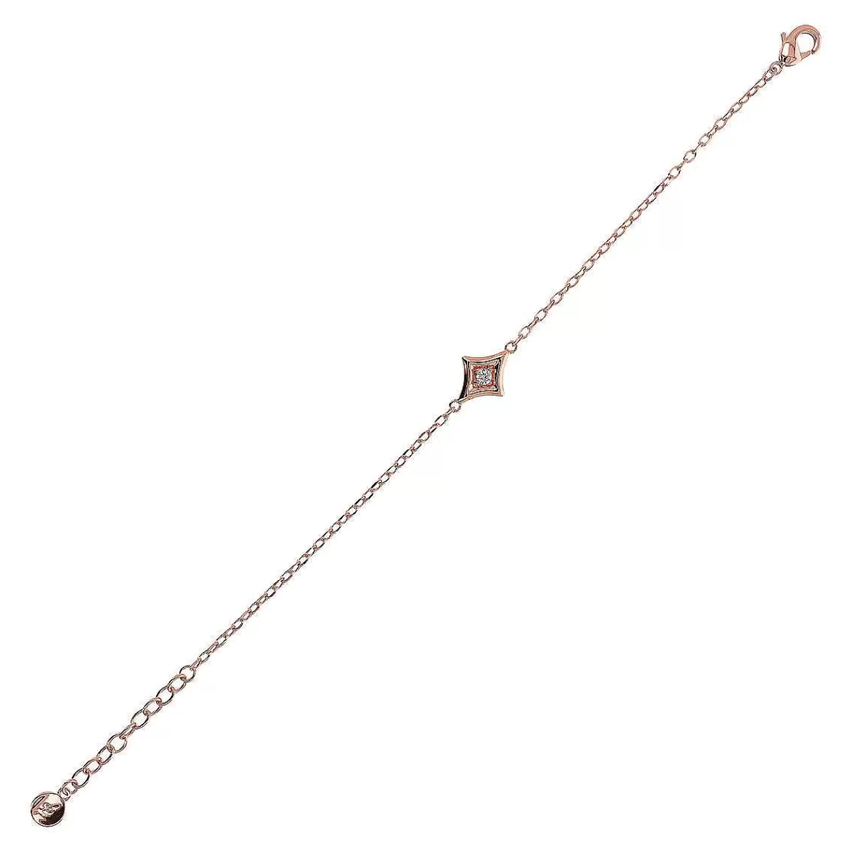 Online Bracciale Catena Forzatina E Pendente Etoile Reversibile Con Smalto E Punto Luce In Cubic Zirconia Bracciali