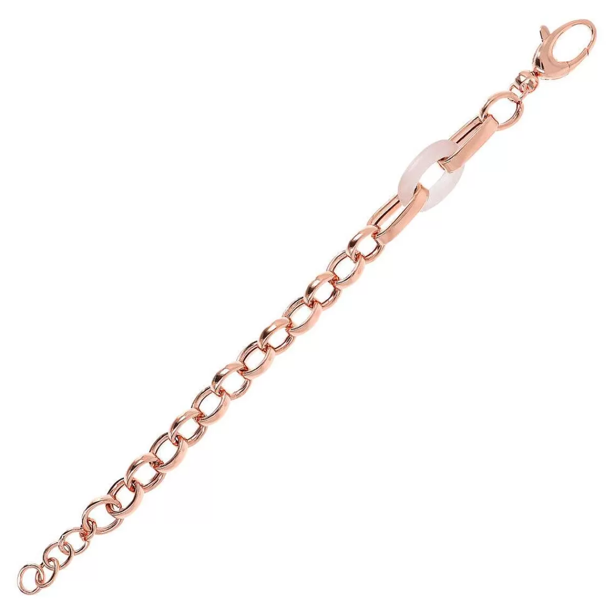 Store Bracciale Con Catena Rolo Ed Elemento Ovale In Pietra Naturale Bracciali