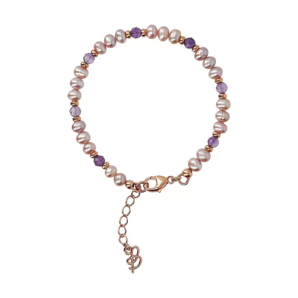 New Bracciale Con Pietre Naturali E Perle Di Acqua Dolce O 4/5 Mm Bracciali