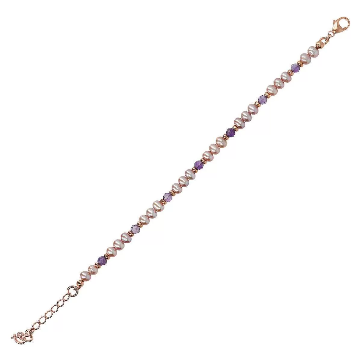New Bracciale Con Pietre Naturali E Perle Di Acqua Dolce O 4/5 Mm Bracciali