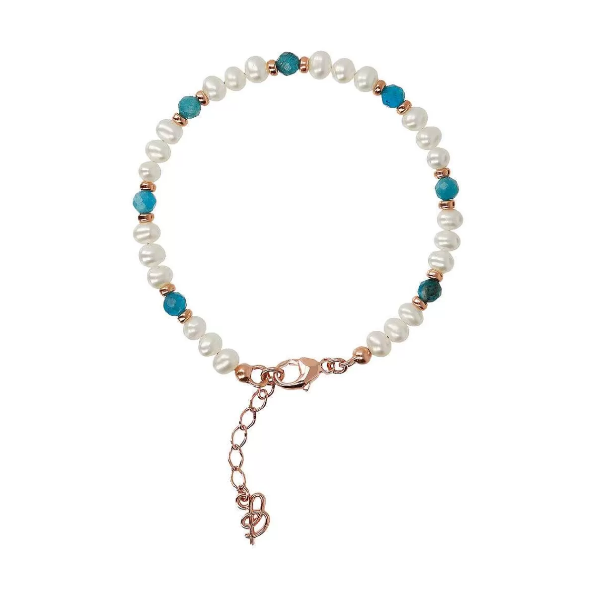New Bracciale Con Pietre Naturali E Perle Di Acqua Dolce O 4/5 Mm Bracciali