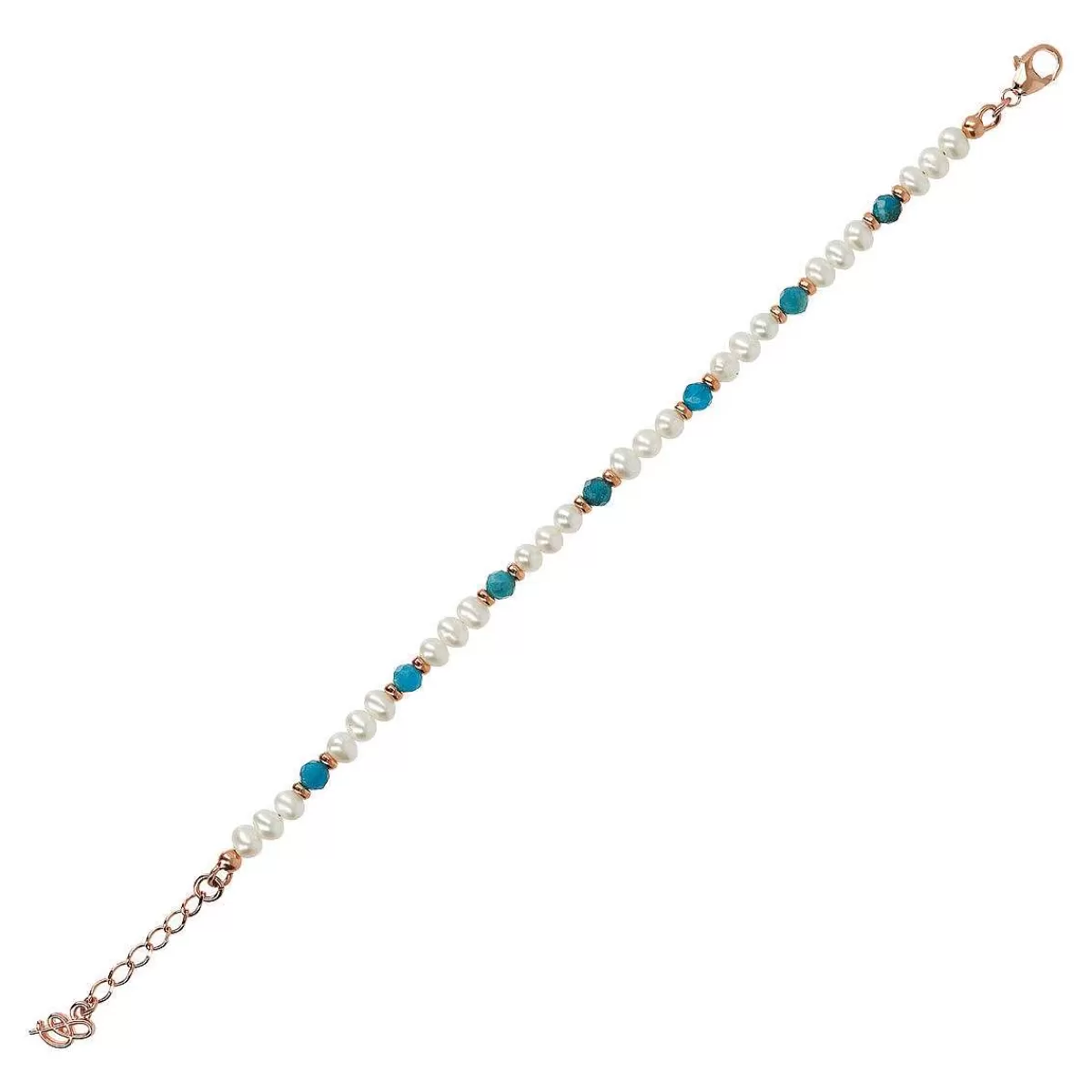 New Bracciale Con Pietre Naturali E Perle Di Acqua Dolce O 4/5 Mm Bracciali