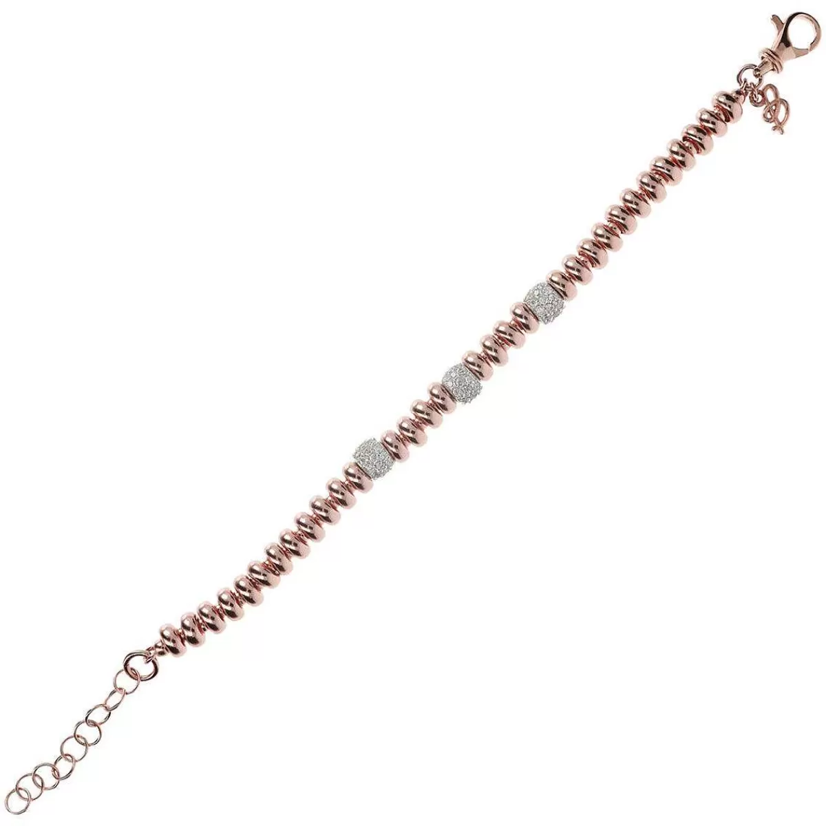 Best Bracciale Con Rondelle Alternate Ad Elementi In Pave In Cubic Zirconia Bracciali