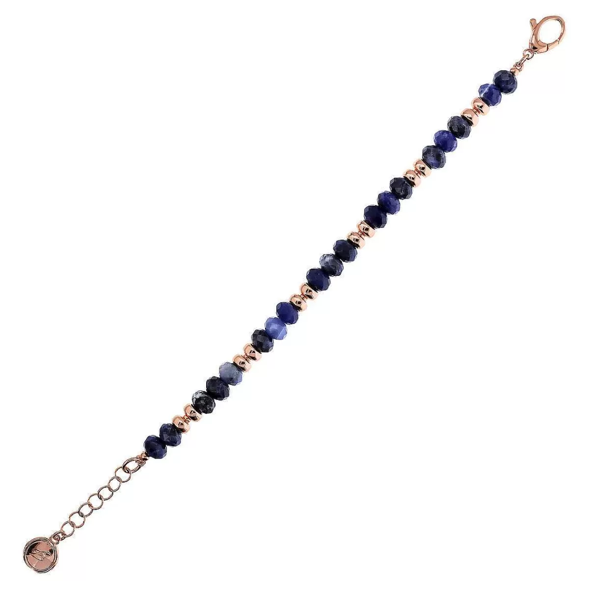Online Bracciale Con Rondelle Dorate Rose E Pietre Naturali Sfaccettate Bracciali