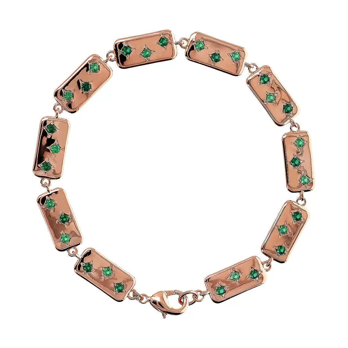 Sale Bracciale Etoile Con Elementi Rettangolari E Punti Luce In Cubic Zirconia Bracciali
