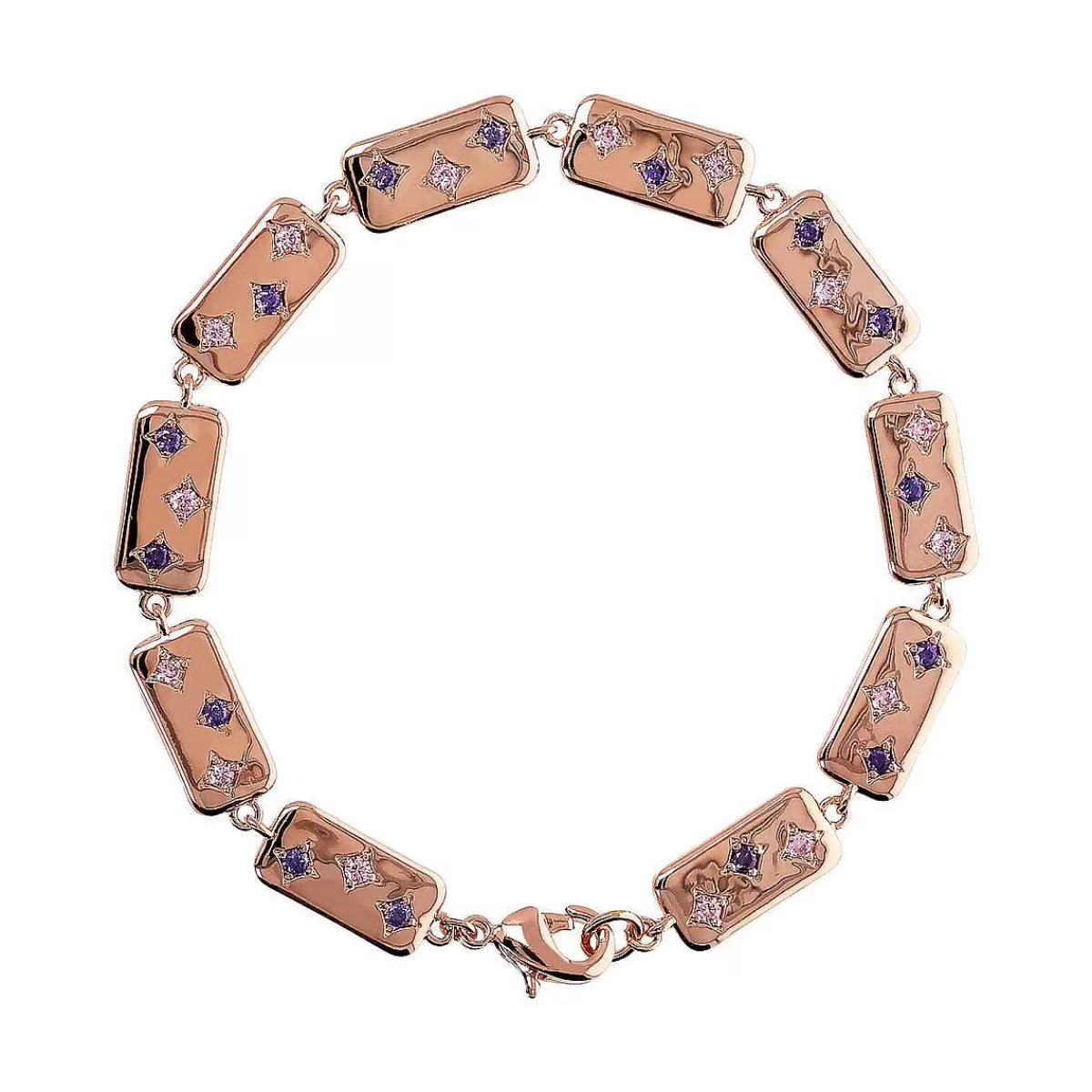 Sale Bracciale Etoile Con Elementi Rettangolari E Punti Luce In Cubic Zirconia Bracciali