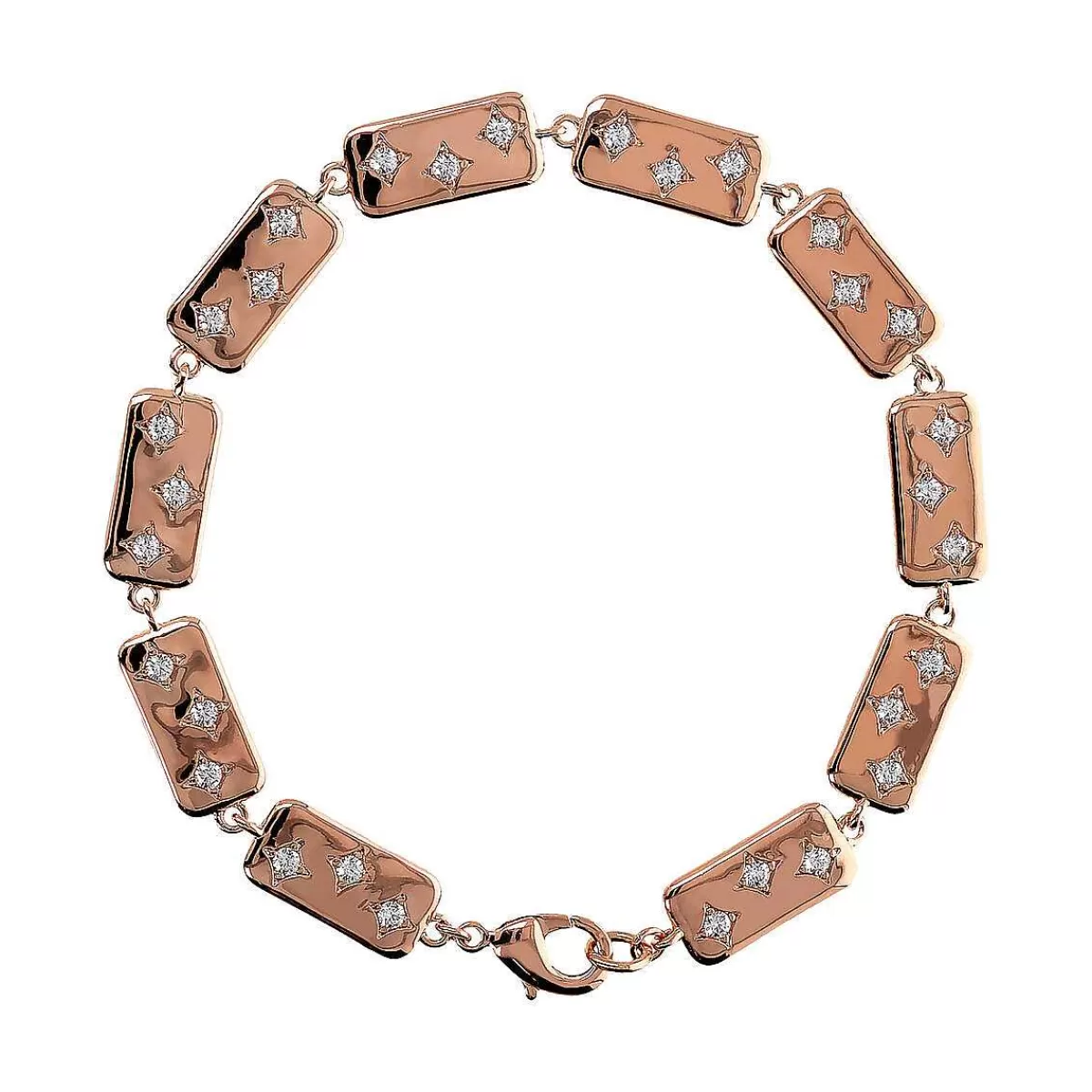 Sale Bracciale Etoile Con Elementi Rettangolari E Punti Luce In Cubic Zirconia Bracciali