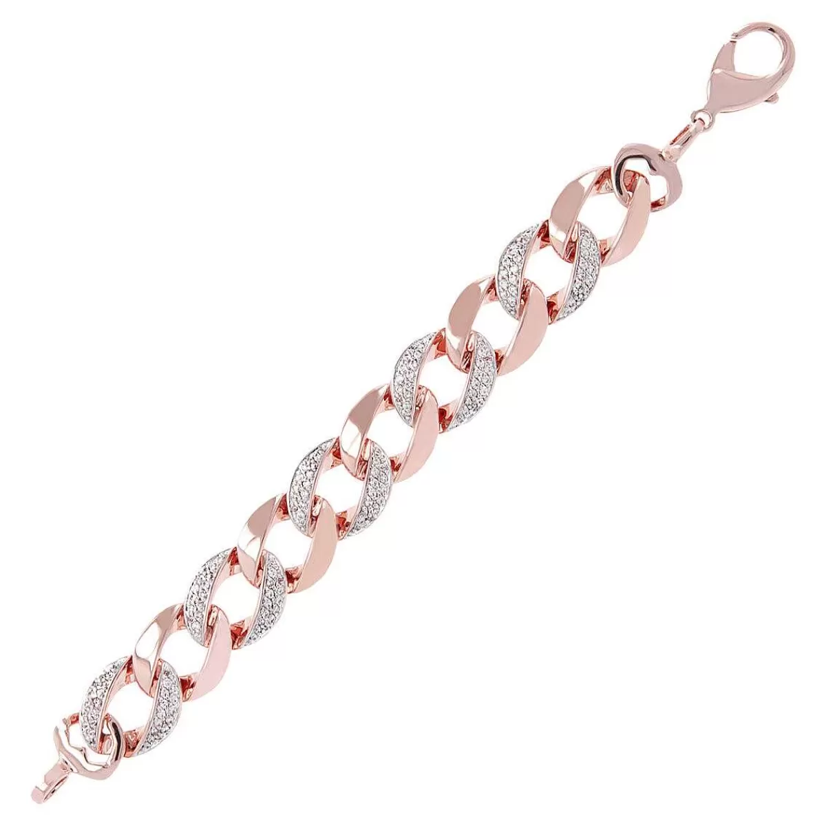 Cheap Bracciale Grumetta Catena Con Elementi Pave In Spinello Nero O Cubic Zirconia Bracciali