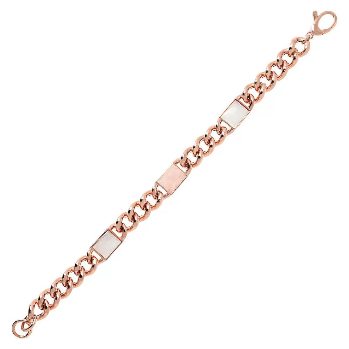Sale Bracciale Grumetta Catena Ed Elementi Rettangolari In Madreperla E Pietre Naturali Bracciali