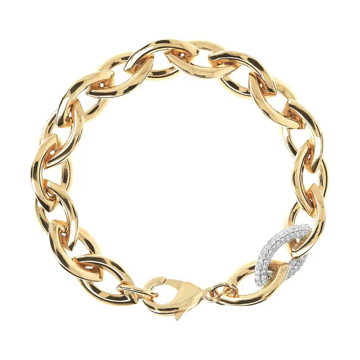 Online Bracciale Marquise Dorato Con Elemento Pave In Cubic Zirconia Bracciali
