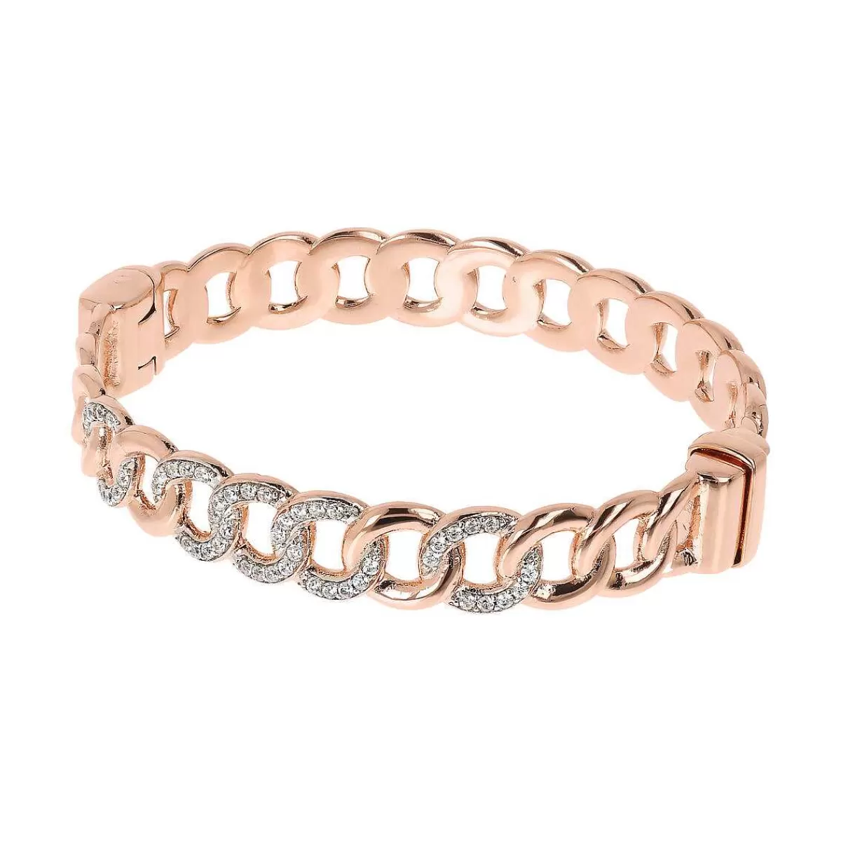 Online Bracciale Rigido Catena Grumetta Con Elementi Pave In Cubic Zirconia Bracciali